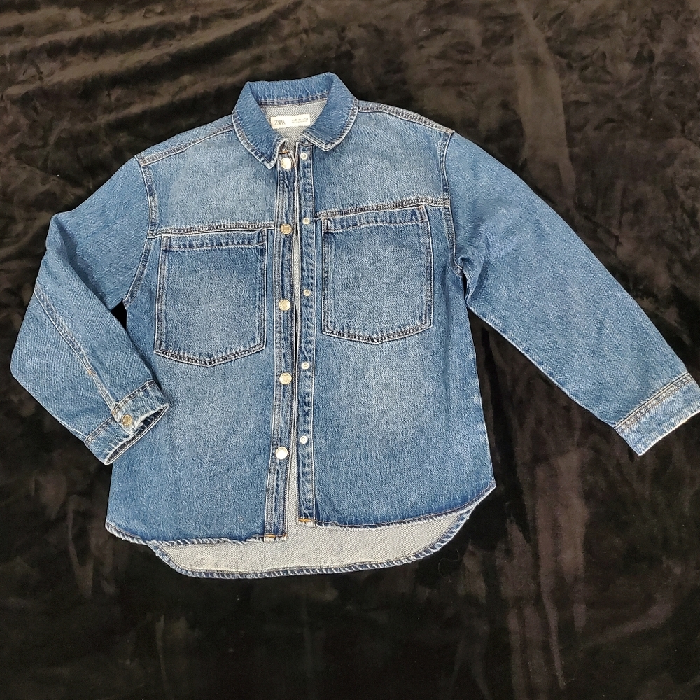 Zara Denim Button-Up Shirt